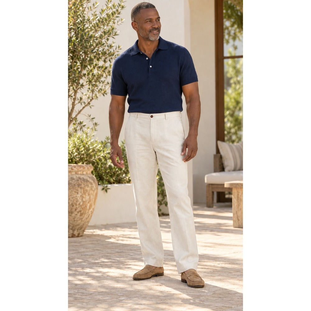 Tommy Bahama Resort Wear Boracay Linen Blend Pants Mens 38x32 Cream Trousers